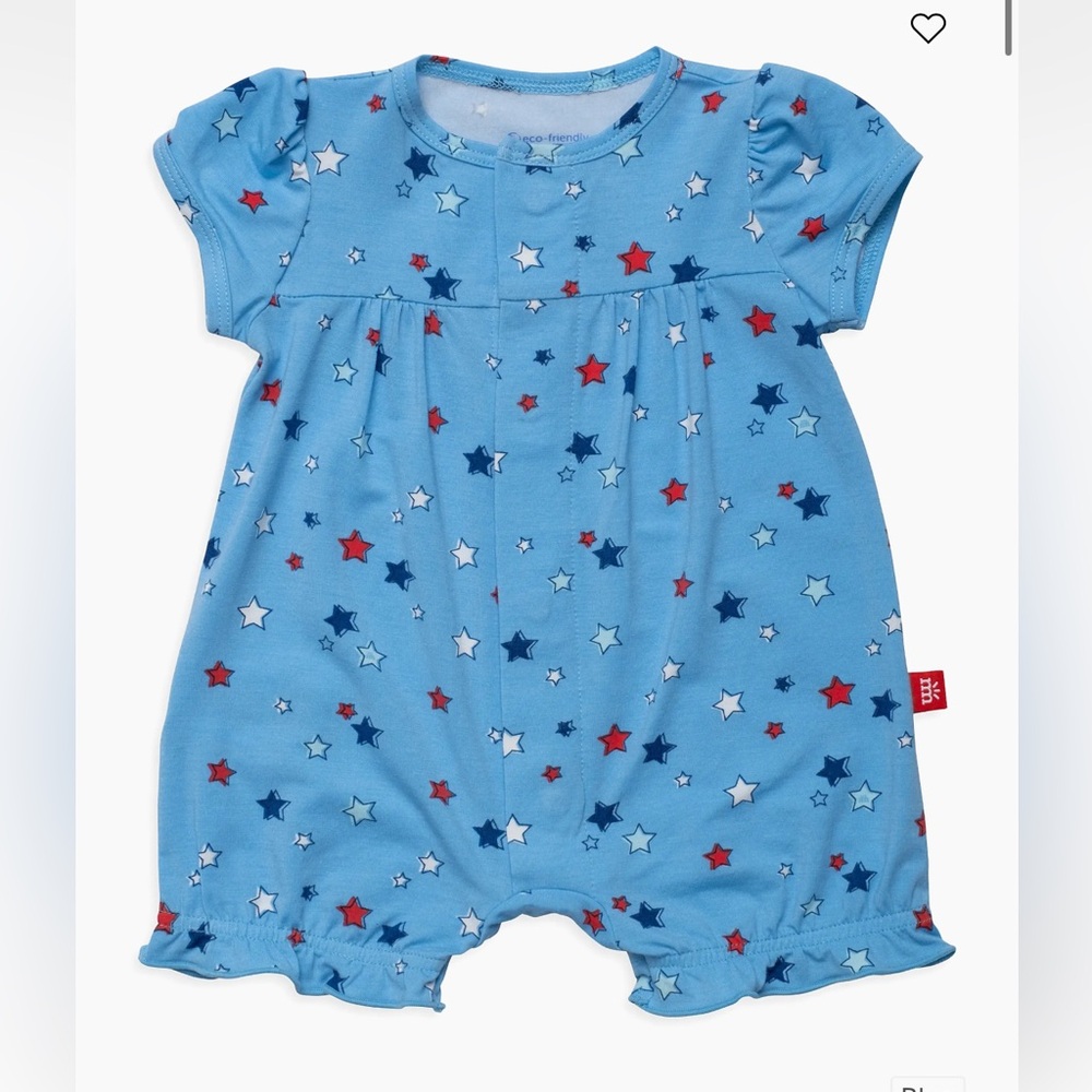Magnetic Me Blue Star Romper 6-9mo